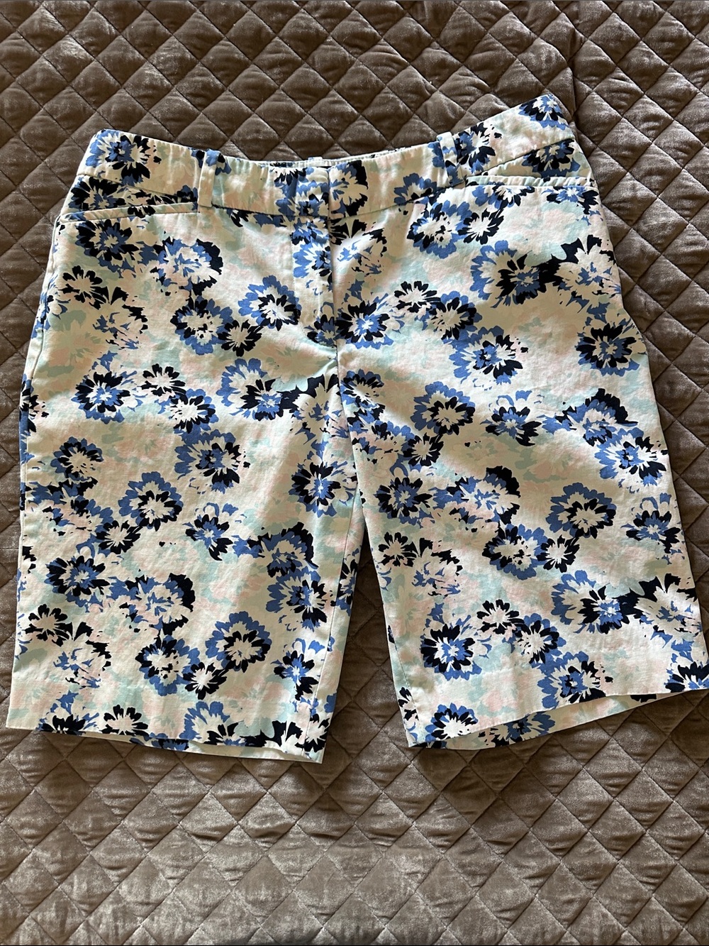 Talbots Blue Floral Bermuda Shorts